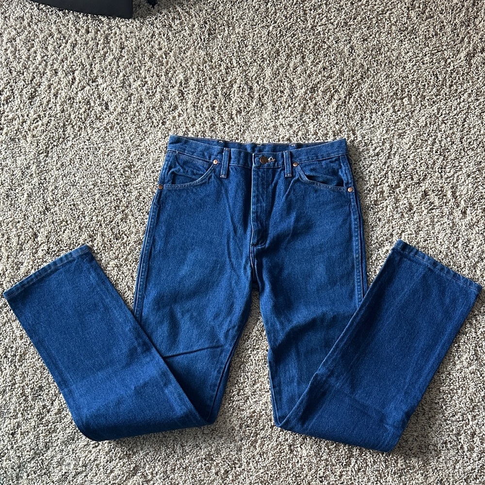 Wrangler Men's Dark Blue Straight Leg Jeans